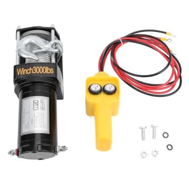 Imagem de Kits de Guincho Elétrico de 3000 Libras de Carga para Guincho de Reboque Elétrico de Carro, Reboques de Torção de Torção Fortes Rebocando Guincho, Veículos Fora Estrada,