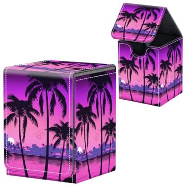 Imagem de Para MTG Deck Box, serve para mais de 100 cartas de manga única, caixa de baralho de cartão de ímã forte, caixa de armazenamento de cartões colecionáveis de couro PU, TCG, cartões CCG, armazenamento