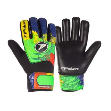 Imagem de Luva de Goleiro Infantil Poker Infinity Verde/Amarelo/Azul, Verde, Pre