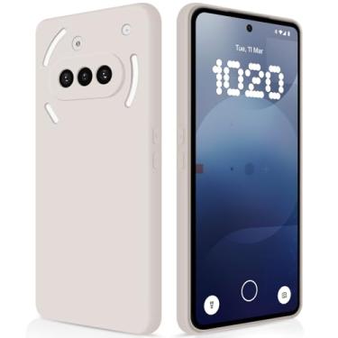 Imagem de GiiYoon Capa para Nothing Phone 3a, capa protetora de corpo inteiro com toque suave e sedoso, case à prova de choque com forro em microfibra - Bege