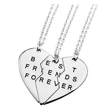 Imagem de WHC-TECH 3 pçs/lote colares de joias melhores amigos colares de metal para casais colares de três partes