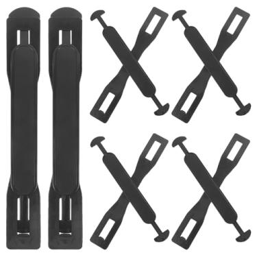 Imagem de 100 conjuntos de caixas de papelão com alça de papelão DIY alça de plástico alças resistentes alças de transporte para alças DIY para alças de transporte de caixa de leite alças de elevação preto