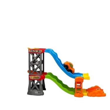 Imagem de Pista de Corrida Infantil com 2 Rampas, Torre Dupla, Brinquedo Educativo Colorido