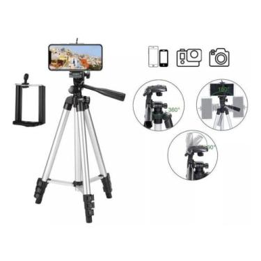 Imagem de Kit 3 Tripé Universal Telescópico Para Câmera E Celular 1,02 M - RT