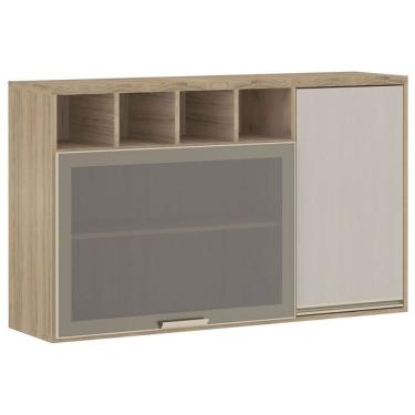 Imagem de Armário Luciane Yara 2 Portas Com Nicho 1,20 Metros Vanilla/Grafite