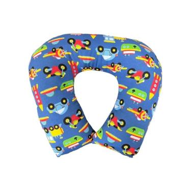 Imagem de Almofada de Pescoço em Tricoline,Travesseiro de Viagem 30x33 cm, 250g, Enchimento em Fibra Siliconada (Balões)