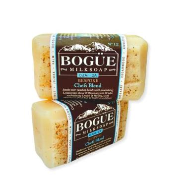 Imagem de Bogue Goat Milk Soap- No12 BESPOKE "Chefs Blend"- Exfoliating Himalayan Pink Salt & Coffee, odor neutralizing Lemon & Parsley, Lemongrass, Basil, Rosemary & soothing Himalayan Cedarwood