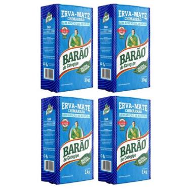 Imagem de 4 Erva Mate Chimarrão BARÃO MOÍDA GROSSA VÁCUO 1Kg - Barão de Cotegipe