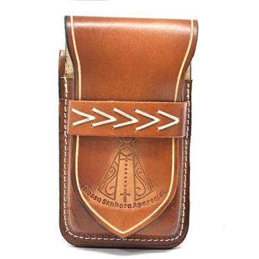 Imagem de Bainha Porta Celular Rústica Couro Atrevidu's Country, Nossa senhora w