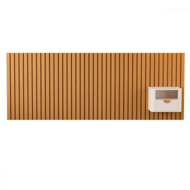 Imagem de Cabeceira King Buriti 1 Gaveta Ripado Off White - Jb Bechara