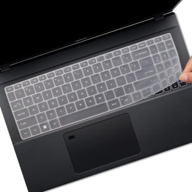 Imagem de Capa de teclado MUBUY para Acer TravelMate P2 TMP215-41 TMP215-55 39.6 cm, TravelMate Vero TMV15-51 39.6 cm, TravelMate P4 40.6 cm TMP416-51 TMP416-53 40.6 cm Laptop Keyboard Skin Clear