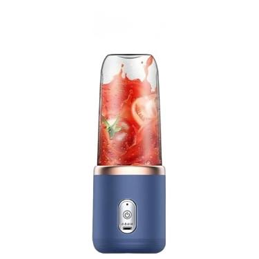 Imagem de Mini liquidificador elétrico portátil Juicer Liquidificador de alimentos Smoothie 6 lâminas(1 COPO AZUL)