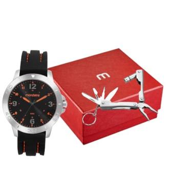 Imagem de Mondaine Kit Relógio Masculino Prata Com Pulseira de Silicone e Canivete Suiço