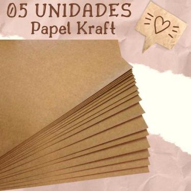 Imagem de Folhas com 5 unidades 66x96cm papel kraft natural para embalagens, art