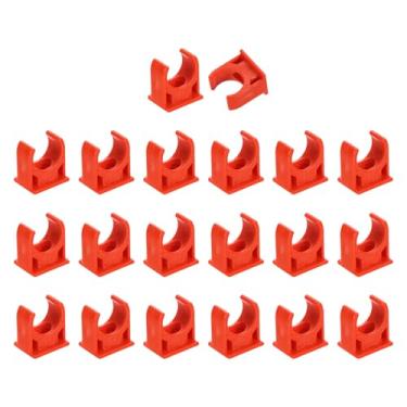 Imagem de uxcell 20 peças de grampos de tubo de água de PVC, fivelas de mangueira de tubulação em forma de U, suporte de tubo de irrigação para 16 mm OD para bandejas de TV, tubulação, tubo de suporte de