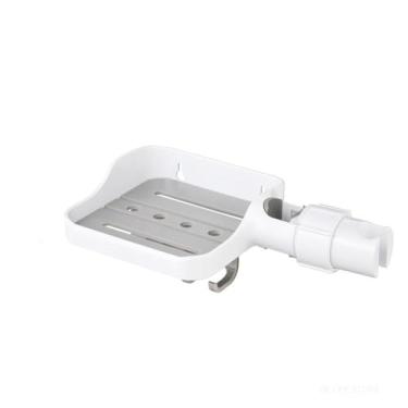 Imagem de Prateleira de chuveiro sem furos, suporte para shampoo, prateleira de banheiro com suporte para chuveiro, suporte para sabonete, acessórios para banheiro, branco B,01