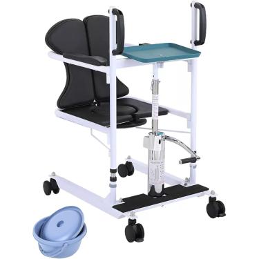 Imagem de Elevador Hidráulico Para Pacientes, Elevador Hidráulico Para Idosos Multifution, Cadeira Cômoda De Cabeceira Com Assento Dividido De 180 °, Elevador Para Cadeira De Rodas, Cadeira De Banho,