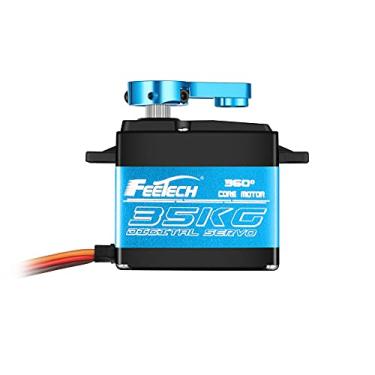 Imagem de FEETECH Servo motor de rotação contínua de 35 kg, 360 graus, alto torque, digital, de alta tensão, impermeável, caixa de alumínio de engrenagem de metal para controle de helicóptero, carro, barcos, controles - FT6335M