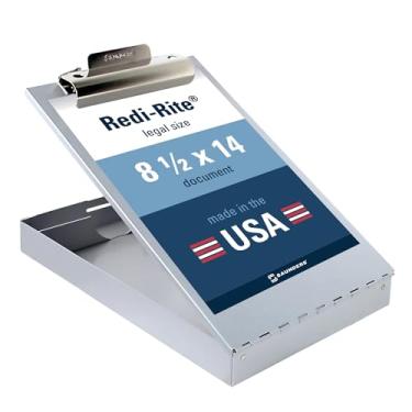 Imagem de Prancheta de armazenamento Saunders Redi-Rite de alumínio reciclado, tamanho legal, 21 x 35 cm (11019), prata