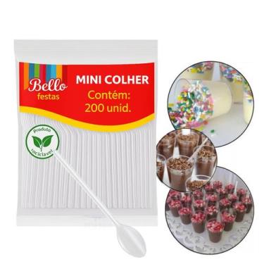 Imagem de Mini Colher Para Doces Brigadeiro Cristal 400un Bello Festas