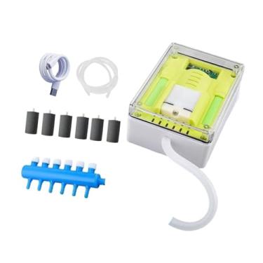 Imagem de IEUDNS Bomba de ar para aquário, borbulhador de ar para tanque de peixes, silencioso, multifuncional, fácil de instalar, ferramenta de pesca, aerador para, 6l