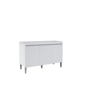 Imagem de Balcao Multiuso Manu 120 cm Branco para pia Sem Tampo AJL Móveis