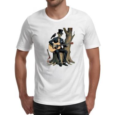 Imagem de Camiseta Unissex Esqueleto tocando violao - Alearts, M