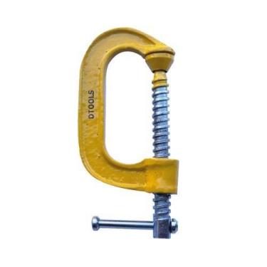 Imagem de Grampo Tipo C 2'' Amarelo para Carpintaria e Serralheria - DTOOLS