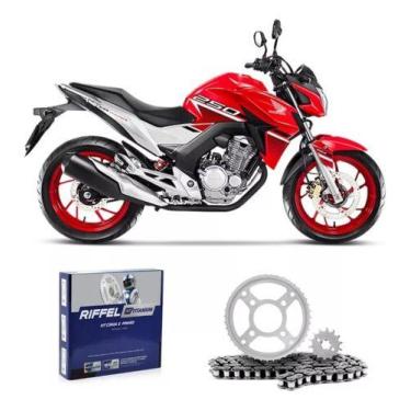 Imagem de Kit Relação Riffel Cb 250 Twister 2015 Em Diante Aço 1045