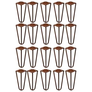 Imagem de Kit 20 Pés De Metal 15 Cm Legs Mesas De Centro Puffs Bronze
