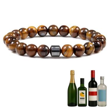 Imagem de TACBSP Pulseira Glame antiálcool para homens e mulheres parar de beber álcool manifestação hematita conjunto de pulseiras ajustáveis para homens mulheres ansiedade alívio estresse presentes, Large