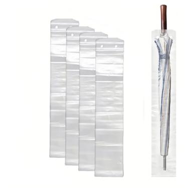 Imagem de ReignSword 100 capas de guarda-chuva transparentes descartáveis para guarda-chuva longo, sacos de chuva de plástico para máquina, manga de guarda-chuva impermeável para manter o piso do saguão seco