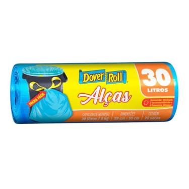 Imagem de Dover-Roll Alças 30L Azul, Rolo com 20 Sacos para Lixo
