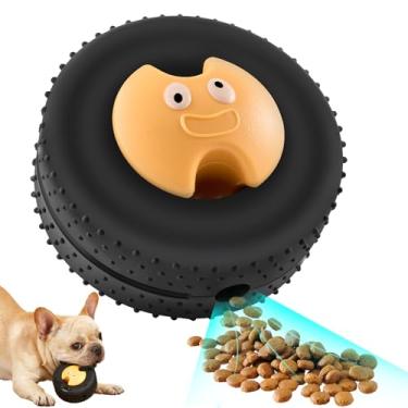 Imagem de WBTK Brinquedo para mastigar cães grandes e médios, dispensador de petiscos de borracha, alivia o estresse, ideal para buscar, mastigar e treinar