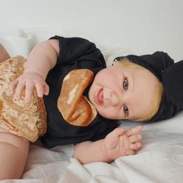 Imagem de Boneca Bebê Reborn Loira + Acessórios - Mundo Azul e Rosa