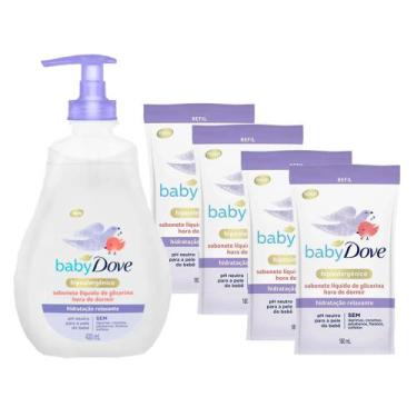 Imagem de Kit Sabonete Líquido Baby Dove Hora De Dormir 400ml + 4 Refil de 180ml