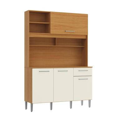 Imagem de Armário de Cozinha Lotus Balcão com Gaveta 4 Portas e Nichos