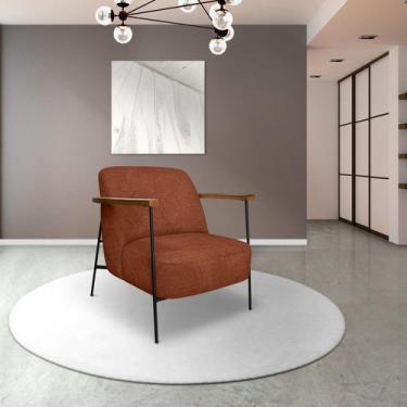 Imagem de Poltrona para Sala de Estar Elhiz Linho Boucle - Spezzia Decor