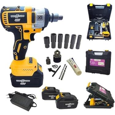 Imagem de Parafusadeira 48V Recarregável Bivolt com 2 Baterias de 1300mAh – Ferramenta Multifuncional com Alta Velocidade (até 1400 RPM) para Uso Profissional e Doméstico