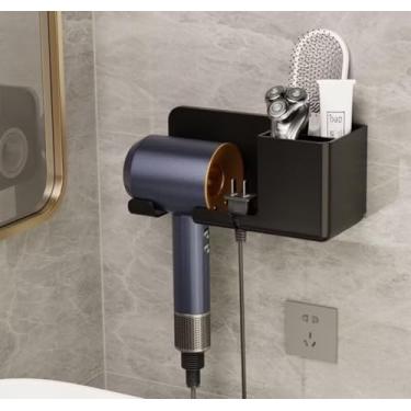 Imagem de Suporte de Parede para Secador de Cabelo e Acessórios, Organizador de Banheiro sem Furos Cor aleatório.