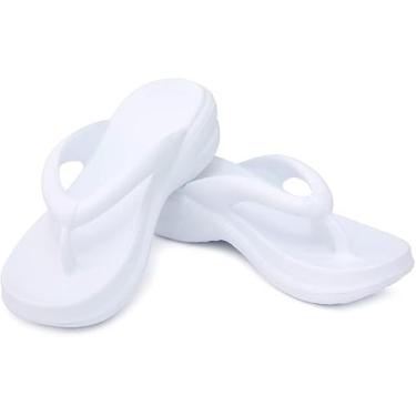 Imagem de Chinelo Nuvem Feminino Original com Frete Rápido – Ortopédico, Super Macio, EVA Anatômico, Estilo Tamanco Confortável (Branco, BR, Adulto, Faixa Numérico, 37, 38)