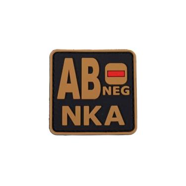 Imagem de Ruoming 1 peça de adesivos táticos de tipo sanguíneo, 5 x 5 cm, PVC 3D, fecho de gancho (marrom AB-)