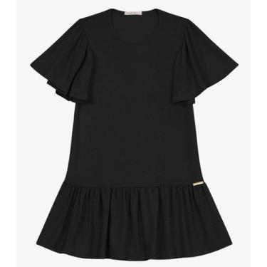 Imagem de Vestido Infantil em Malha Star Shine Trick Nick Preto, 12, Preto