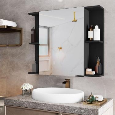 Imagem de Espelheira Para Banheiro Armário Suspenso Nilo Preto