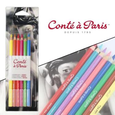 Imagem de Kit de Lápis Conté à Paris Pastel 6 Cores Ref.50114 - CONTE A PARIS