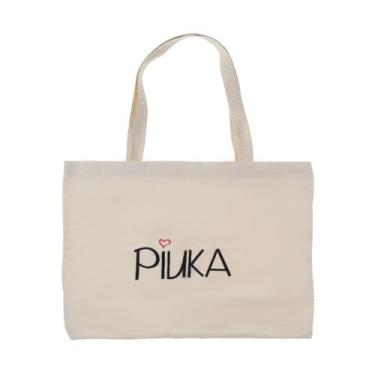 Imagem de Ecobag personalizada piuka algodão cru, Bege, 6 Meses