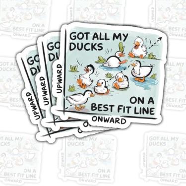 Imagem de 3 peças Got All My Ducks in a Best Fit Line Silly Goose Sticker – Citação engraçada para laptop, garrafa de água, copo – presente para almas engraçadas, entusiastas organizacionais e amantes de humor