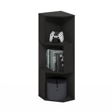 Imagem de Furinno ECON Prateleira de canto, prateleira de canto de 3 camadas, prateleiras de armazenamento, prateleira de exibição, estante de livros, para organização e armazenamento, sala de estar, escritório