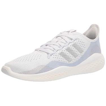 Imagem de adidas Tênis de corrida feminino Fluidflow 2.0, Branco/Prata Metálico/Azul Halo, 9.5