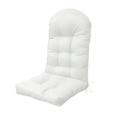 Imagem de BCKNT Almofada de cadeira Adirondack, 111 x 48 x 12 cm, almofada de cadeira de balanço engrossada ampliada com tecido à prova de respingos, suporte alto para as costas com laços